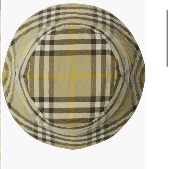 NEW Burberry Archive Classic Neutral Check Print Cotton Bucket Hat in Hunter - Picture 10 of 12